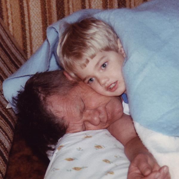 snuggling with Grandpa Myron